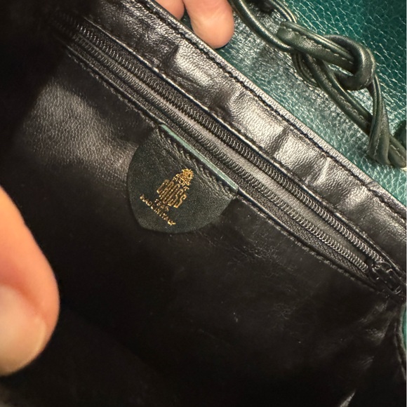 Vintage pristine condition Mark Cross leather purse green with black leather - Picture 4 of 7